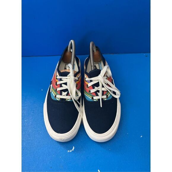 Vans Women\'s Authentic Sf Retro Stripes Dress Blues Canvas shoes Size 6 NIB